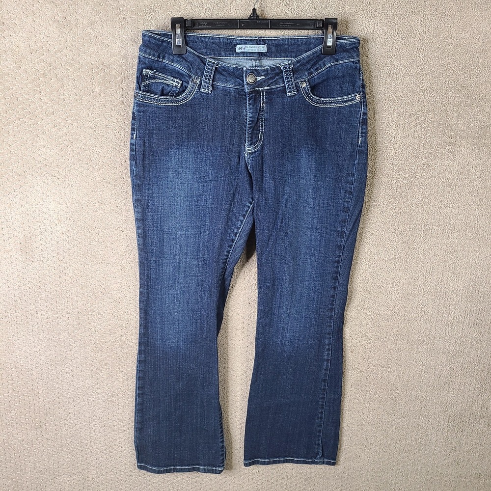 Lee Jeans Womens 10 Blue Slender Secret Bootcut Mid Rise Dark Wash Denim Stretch